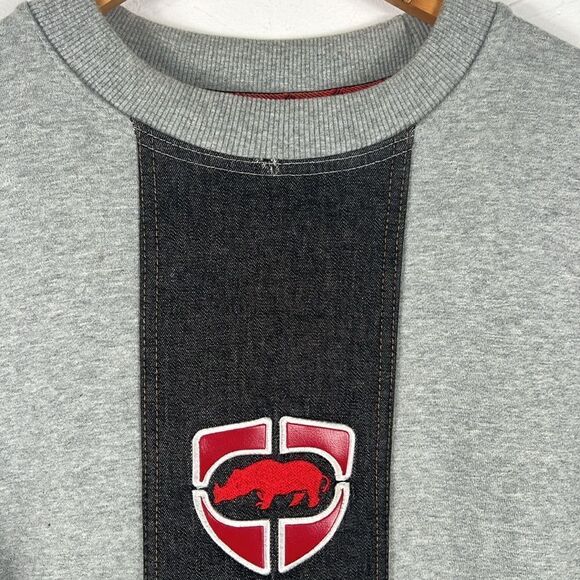 🔥 Vintage ECKO UNLIMITED Heavy Thick Embroidered Crewneck Sweatshirt - Sz 2XL - Picture 4 of 12